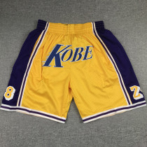 Bryant Yellow City Edition Top Quality NBA Pocket Pants *科比