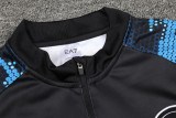24-25 Napoli Blue Black Kids Half Pull Tracksuit (童装)(半拉链)