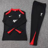 24-25 LIV Black Half Pull Tracksuit (红领半拉链)