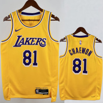 22-23 LAKERS CHAEWON #81 Yellow Top Quality Hot Pressing NBA Jersey(圆领)
