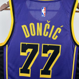 22-23 Lakers DONCIC #77 Purple Top Quality Hot Pressing NBA Jersey (Trapeze Edition) 飞人版