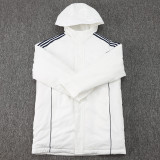 24-25 Bayern White Hooded Windbreaker Fabric Cotton Coat #G197