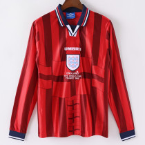 1998 England Away Retro Long Sleeve Soccer Jersey (长袖)