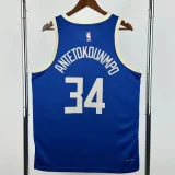 24-25 BUCKS ANTETOKOUNMPO #34 Blue City Edition Top Quality Hot Pressing NBA Jersey(V领)