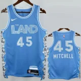 24-25 Cleveland Cavaliers MITCHLL #45 Light blue City Edition Top Quality Hot Pressing NBA Jersey
