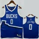 24-25 BUCKS LILLARD #0 Blue City Edition Top Quality Hot Pressing NBA Jersey(V领)