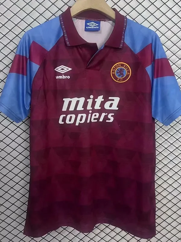 1990 Aston Villa Home Retro Soccer Jersey
