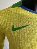 25-26 Brazil W Home Long Sleeve Player Version Soccer Jersey (长袖球员)(带星)