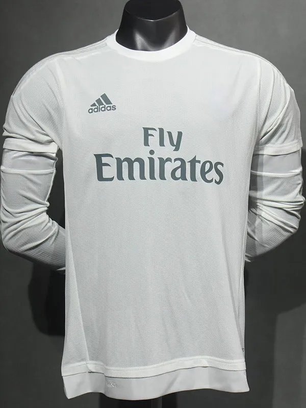 2015-2016 RMA Home Player Version 长袖球员 Long Sleeve Retro Soccer Jersey