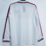 1998 Man Utd White Long Sleeve Retro Soccer Jersey (长袖)
