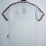 1998 Man Utd White Retro Retro Soccer Jersey