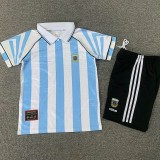 1996 Argentina Home Kids Retro Soccer Jersey