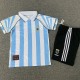 1996 Argentina Home Kids Retro Soccer Jersey