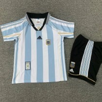 1998 Argentina Home Kids Retro Soccer Jersey