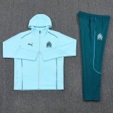 24-25 Marseille Light blue Hoodie Jacket Tracksuit #01