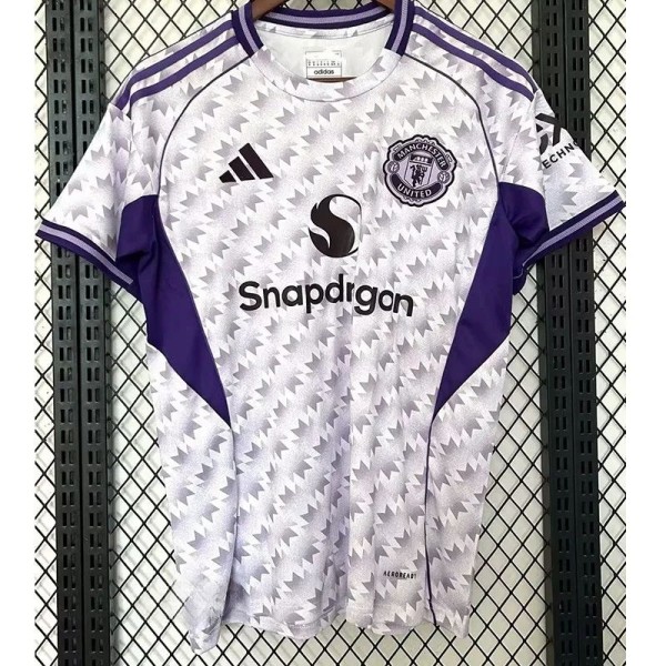 25-26 Man Utd White Purple Special Edition Fans Soccer Jersey