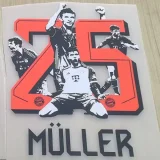 2025-26 Bayern Away Muller #25 Print Picture Number Fans Soccer Jersey