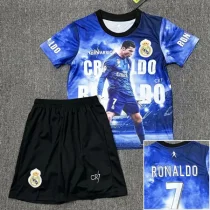 2025-26 RONALDO #7 Blue Special Edition Kids Soccer Jersey