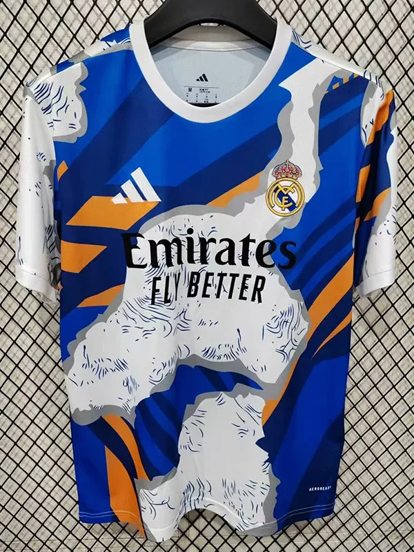 2025-26 Real Madrid  Blue Orange Special Edition Fans Training Shirts