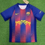 2025/26 FC Barcelona Home Print Personalized AD Fans Soccer Jersey