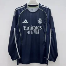 2025-26 Real Madrid   Away Long Sleeve Soccer Jersey (长袖)