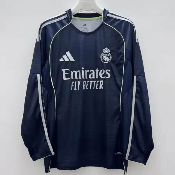2025-26 Real Madrid   Away Long Sleeve Soccer Jersey (长袖)
