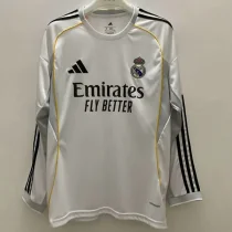 2025-26 Real Madrid  Home Long Sleeve Soccer Jersey (长袖)