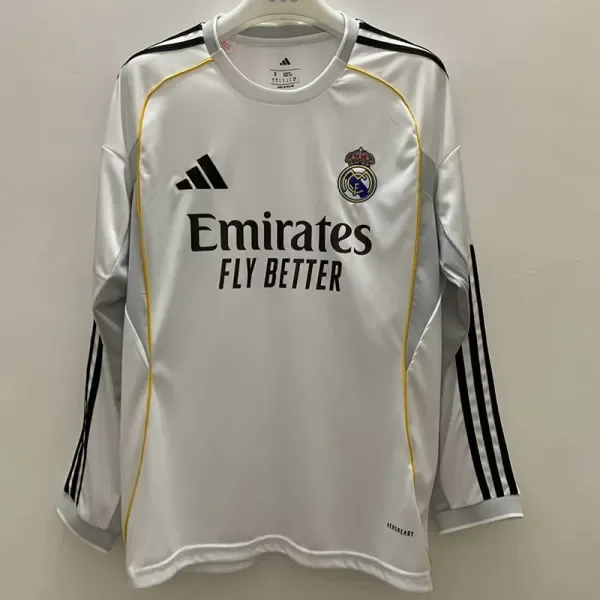 2025-26 Real Madrid  Home Long Sleeve Soccer Jersey (长袖)
