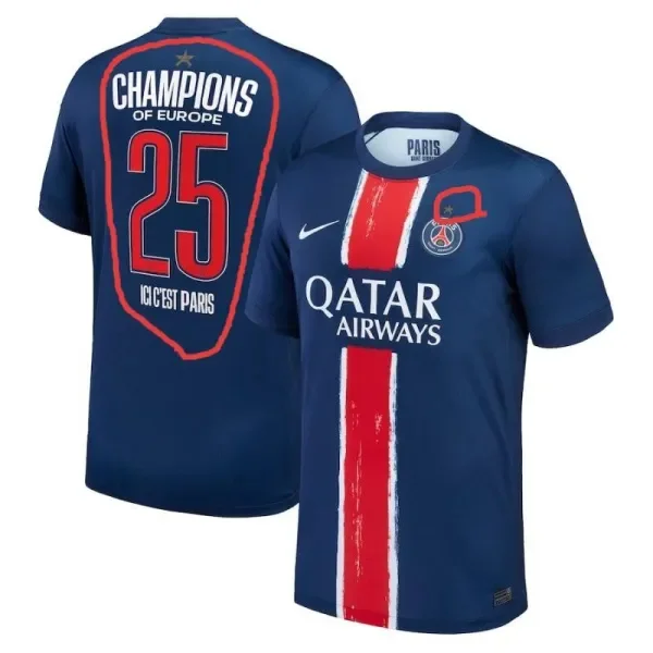 24-25 PSG Home Champions Of Europe 25 ICI C'EST Paris Fans Soccer Jersey