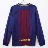 2017-2018  Barcelona  Home Long Sleeve Retro Soccer Jersey