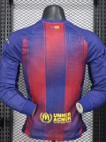 2025-26 Barcelona Home Long Sleeve Player Version Soccer Jersey (长袖球员)