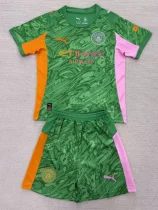 25-26 Man City Green Goalkeeper Kids Soccer Jersey