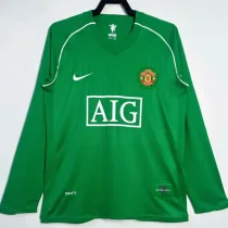 2007-2008 Man Utd Green Goalkeeper Long Sleeve Retro Soccer Jersey (长袖)
