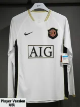 2006-2007 Man Utd Away Player Version  Long Sleeve Retro Soccer Jersey 长袖球员