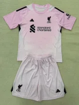 2025-26 Liverpool Pink GoalKeeper Kids Soccer Jersey
