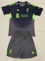 2025-26 Liverpool Black GoalKeeper Kids Soccer Jersey