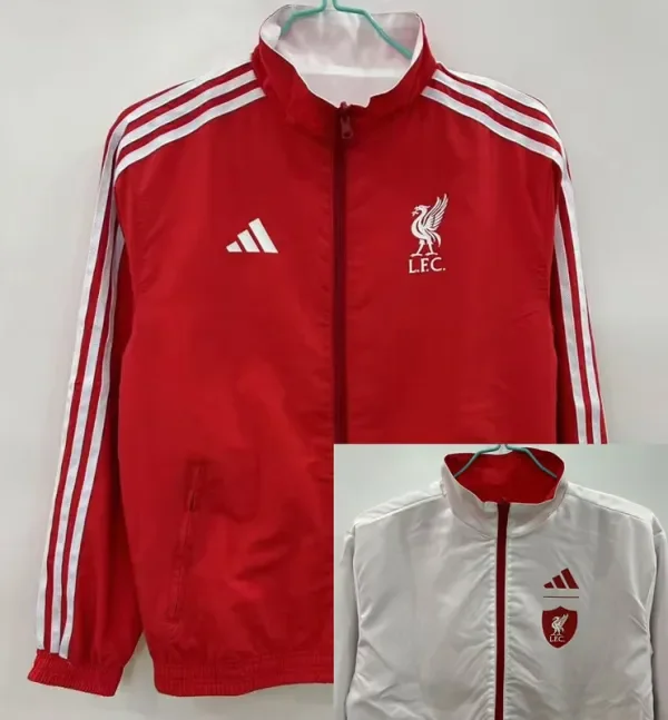 2025-26 Liverpool Red & White Double Sided Windbreaker (双面风衣)