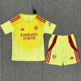 2025-26 Arsenal  Light Yellow GoalKeeper Kids Soccer Jersey