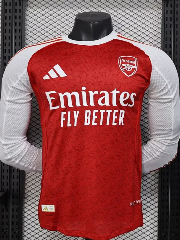 2025-26 Arsenal Home Long Sleeve Player Version Soccer Jersey (长袖球员)