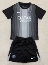 2025-26 PSG Black GoalKeeper Kids Soccer Jersey