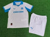 2025-26 Marseille Home Kids Player Version Soccer Jersey 球员