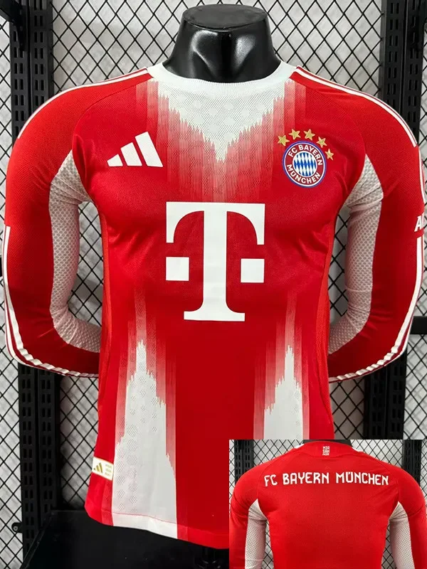 2025-26 Bayern Home Long Sleeve Player Version Soccer Jersey (长袖球员)