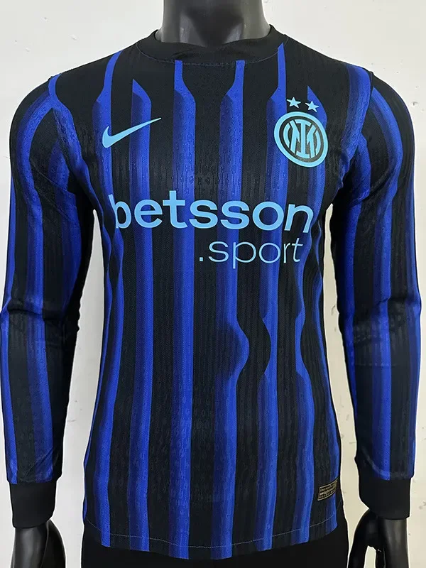 2025-26 Inter Milan Home Long Sleeve Player Version Soccer Jersey (长袖球员)