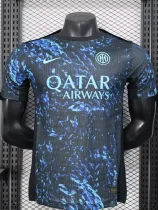 2025-26 Inter Milan Blue Black Special Edition Player Version Soccer Jersey