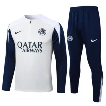 2025-26 Inter Milan White Half Pull Tracksuit #B2541(半拉链)