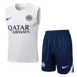 2025-26 Inter Milan White Tank top and shorts suit #D2576