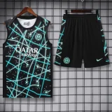 2025-26 Inter Milan Black blue Tank top and shorts suit