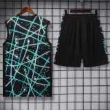 2025-26 Inter Milan Black blue Tank top and shorts suit