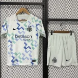 2025-26 Inter Milan  Away Kids Soccer Jersey (左袖/背下广告)