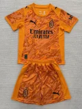 25-26  AC Milan Orange Goalkeeper Kids Soccer Jersey